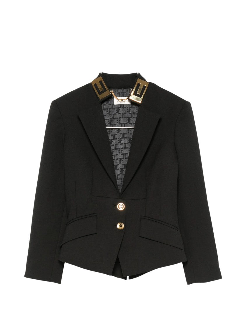Elisabetta Franchi Giacca Tailored Black Blazer