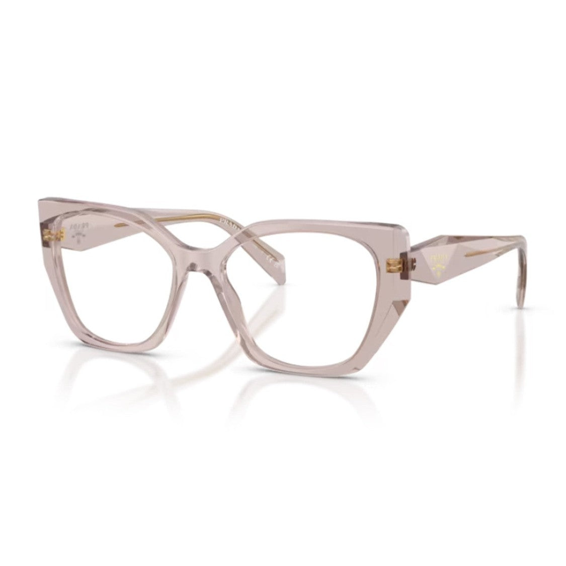 Prada Pink Pr 18Wv Transparent Cat-Eye Eyeglasses
