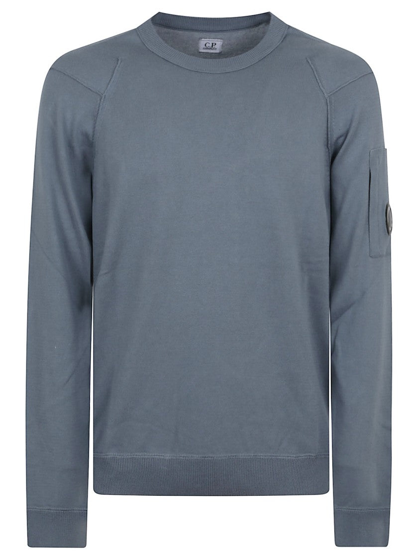 C.P. Company Crew Neck Sweater With Unique Lens Pocket