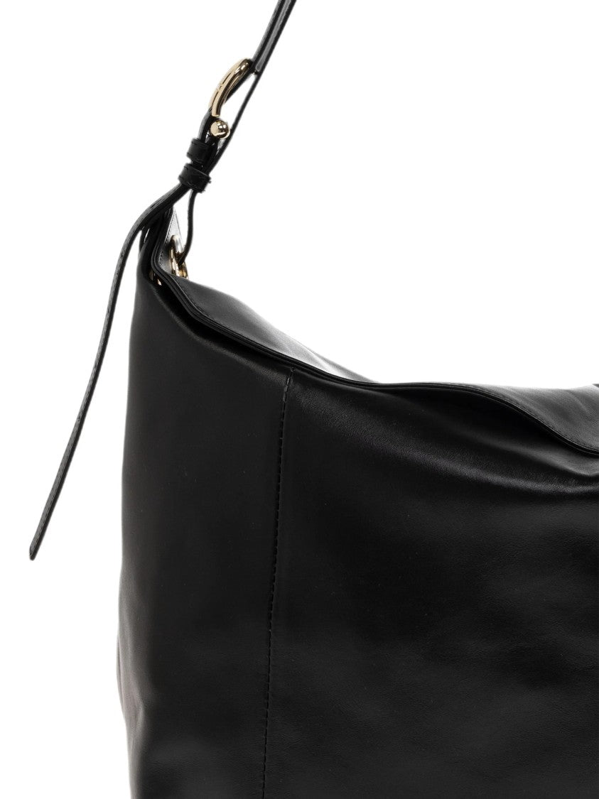 Furla Black Leather Shoulder Bag With Adjustable Strap