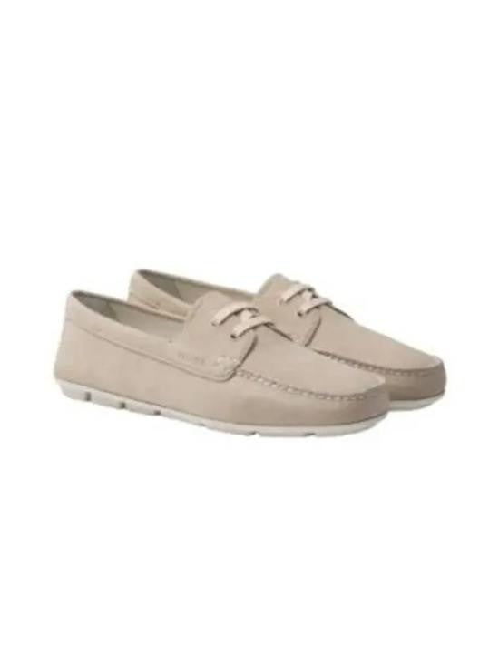 Prada Suede Loafers With Classic Moccasin Toe And Rubber Sole