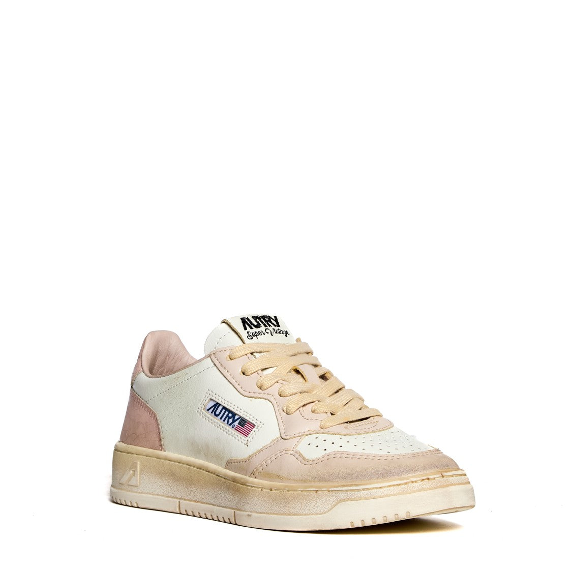 Autry Vintage Lace-Up Low-Top Sneakers With Retro Accents