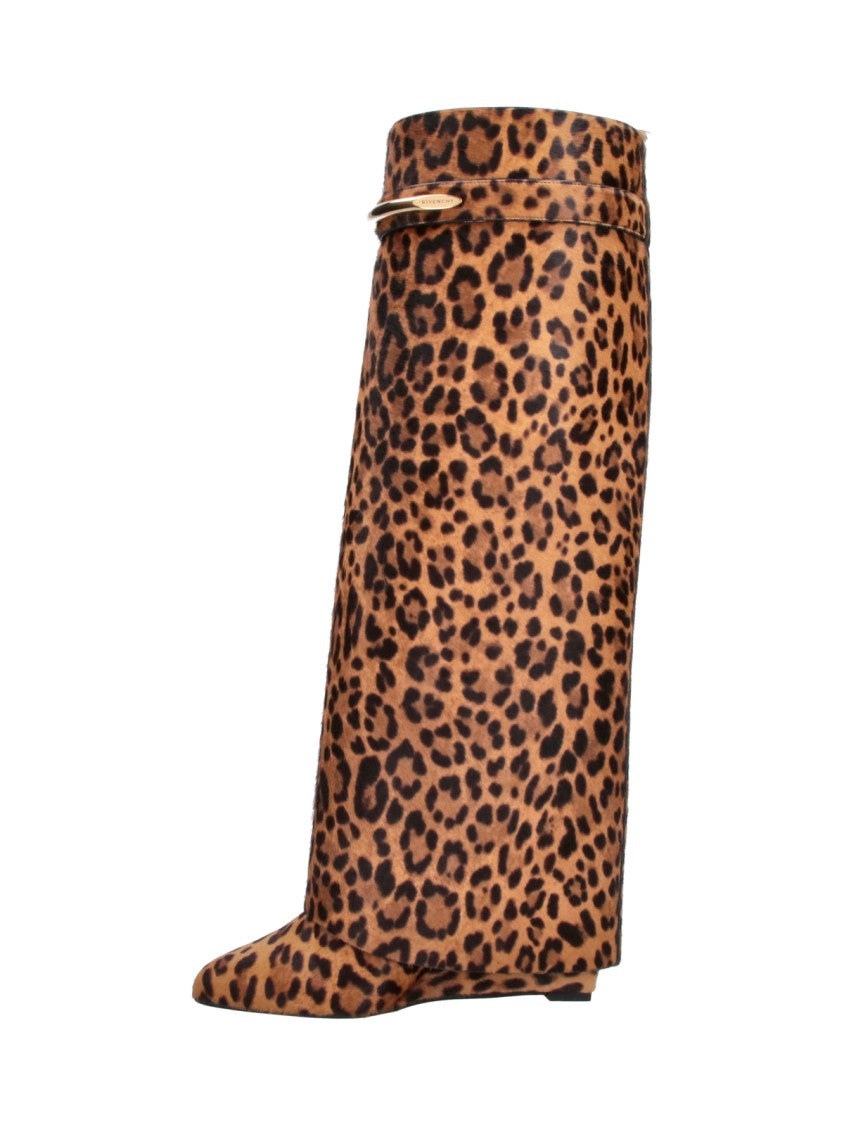 Givenchy Multicolor Shark Pinch Animal Print Calf Leather Boots