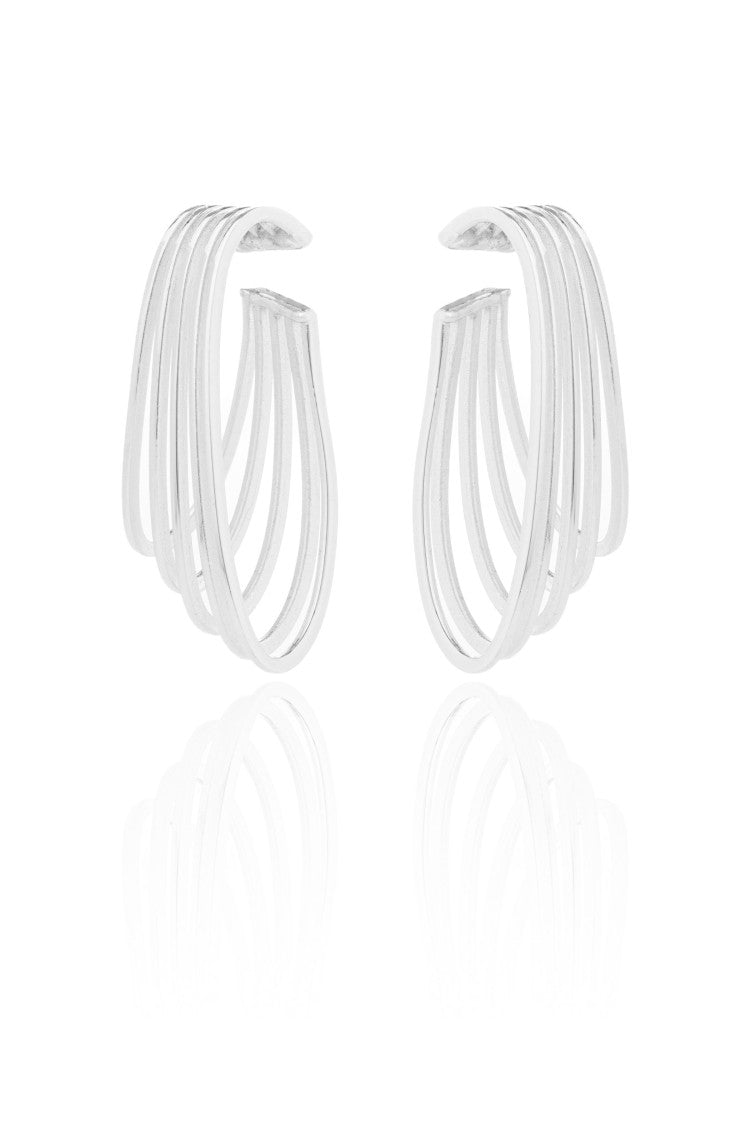 Federica Tosi Silver Ear Cuff The Couple 925 Silver Plated Bronze Metal Earrings