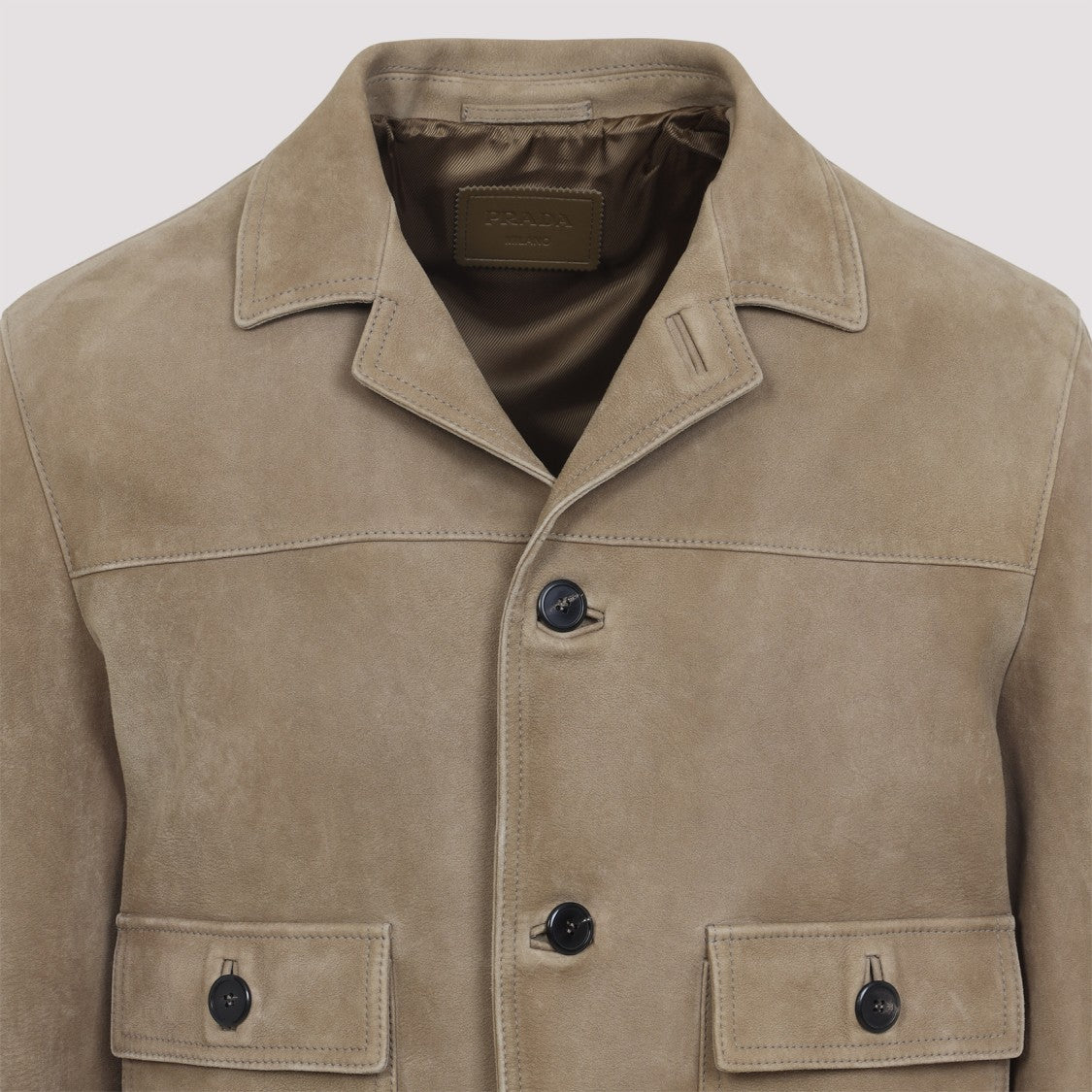 Prada Stone Grey Lamb Leather Blouson