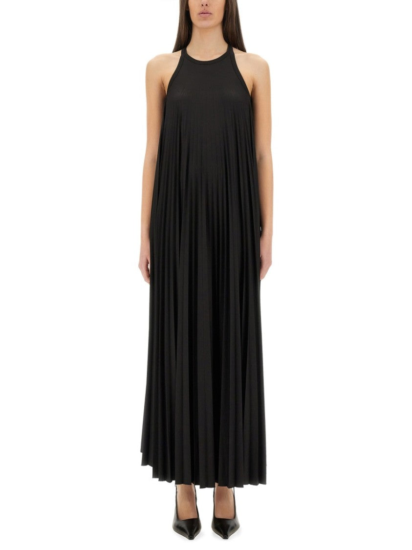 Sportmax Halter-Neck Midi Dress With Pleated Skirt