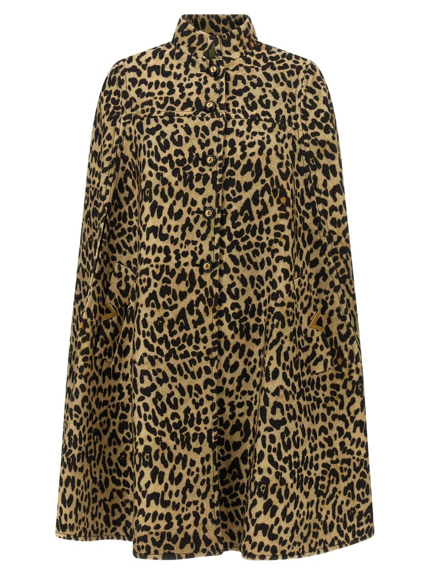 Valentino Garavani Cape In Animalier Cloth