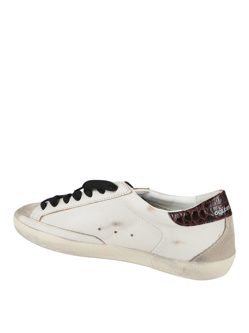 Golden Goose Distressed Leather Sneakers With Prominent Star Design