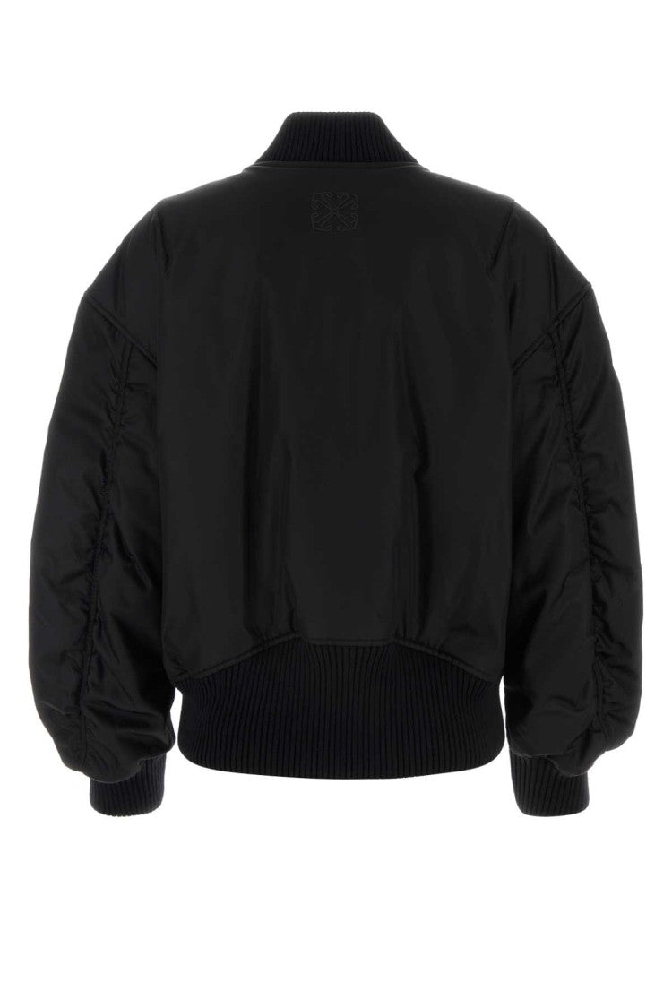 Off-White Black Nylon Blend Bomber Jacket