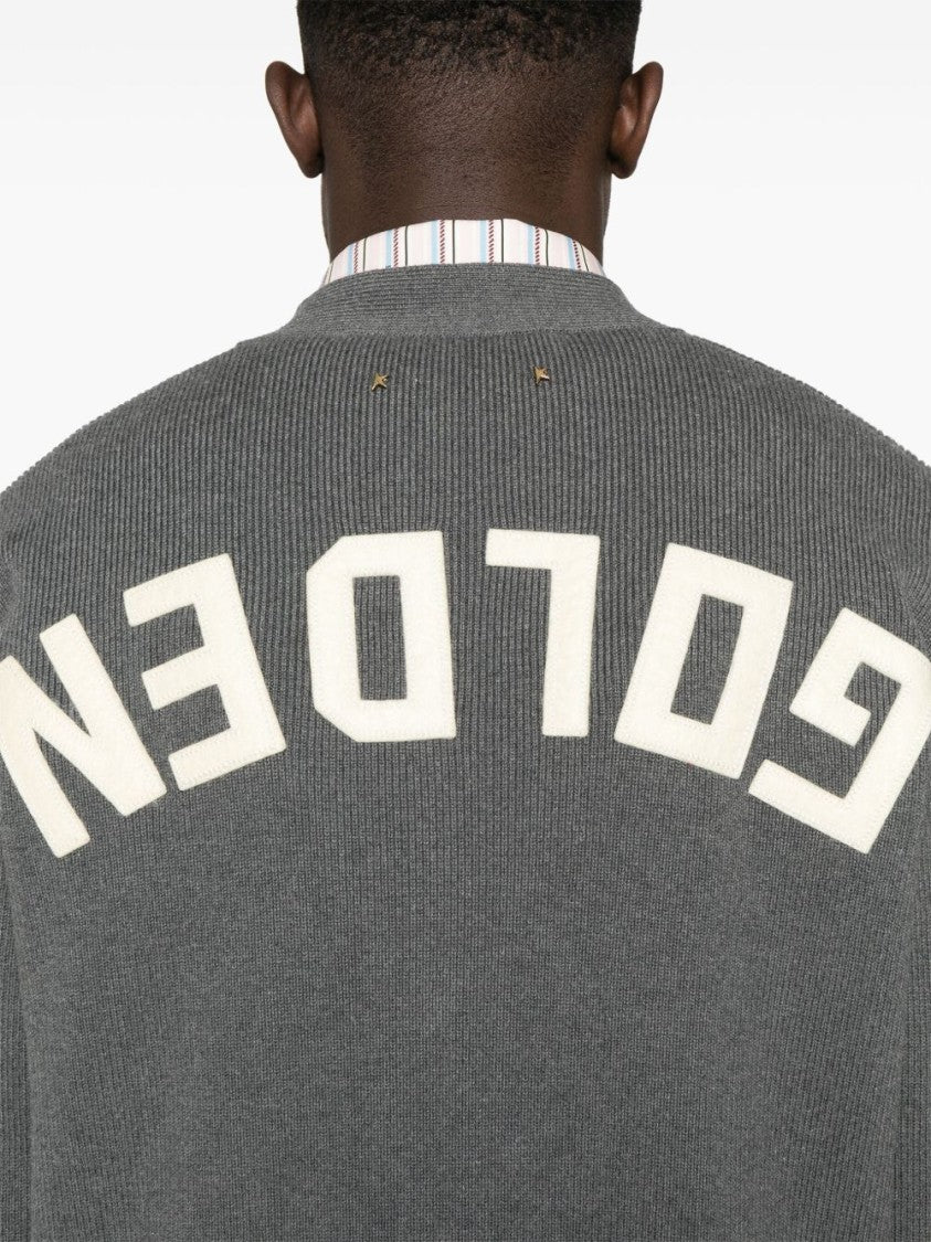 Golden Goose Relaxed Fit V-Neck Cardigan With Contrasting Graphic