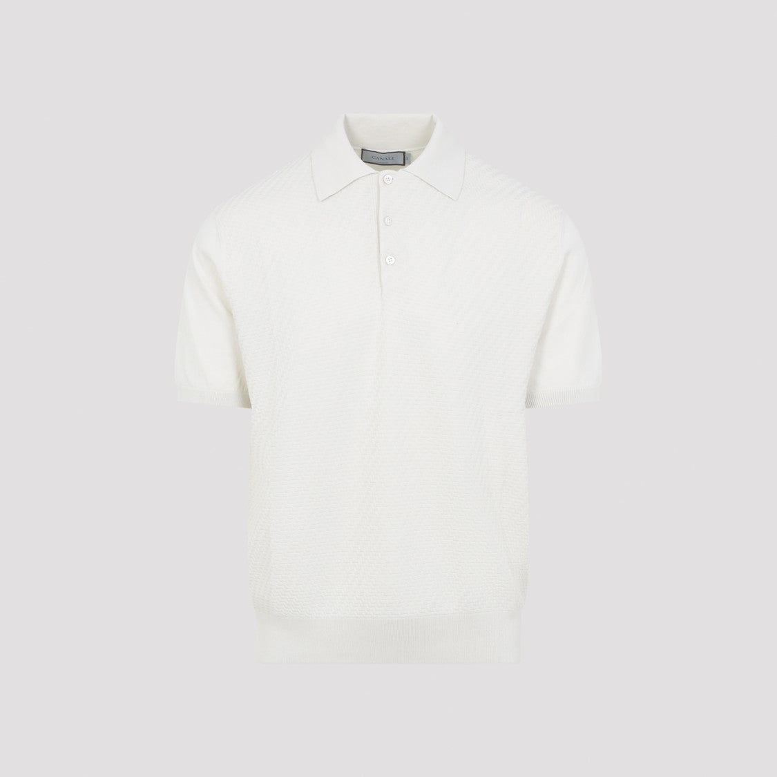 Canali Short-Sleeved Polo Shirt With Textured Finish