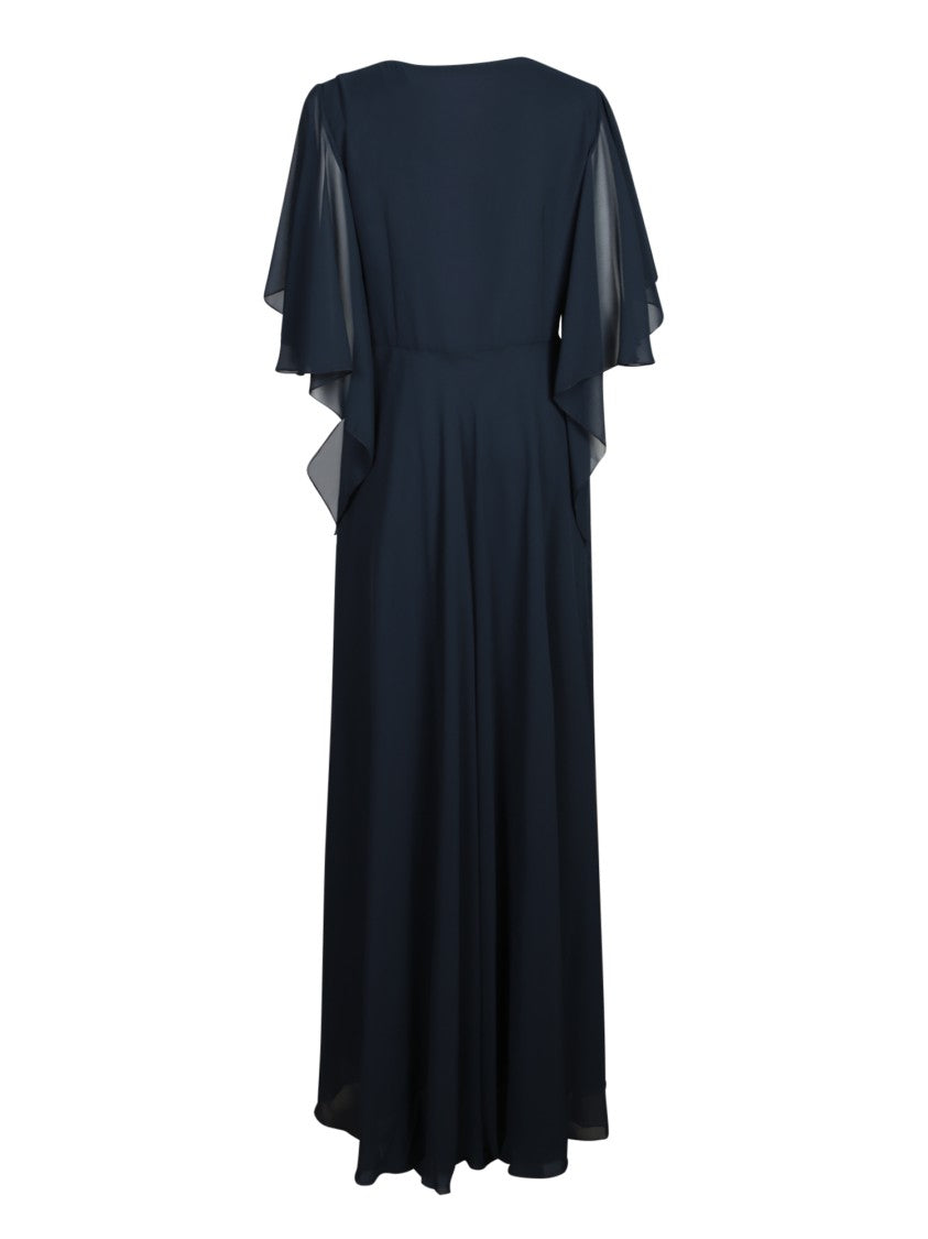 Blanca Vita Flowing Maxi Dress With Flutter Sleeves