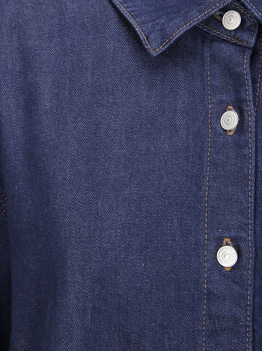 7 For All Mankind Franklin Oversized Dark Denim Shirt