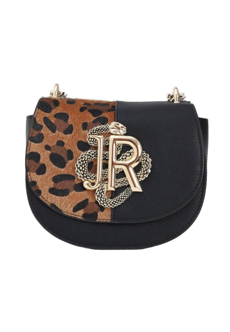 Richmond Leopard Print Shoulder Bag With Gold-Tone Emblem