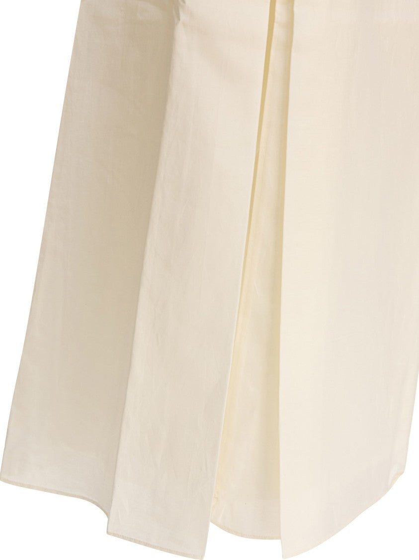Loulou De Saison Long Gathered Maxi Skirt In Soft Cotton-Silk Blend