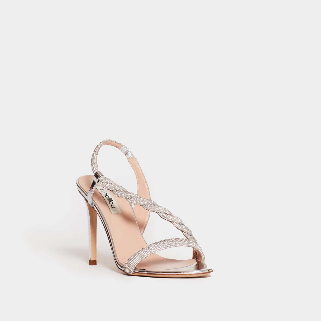 Ninalilou 100Mm Heel Silver Jewel Sandals