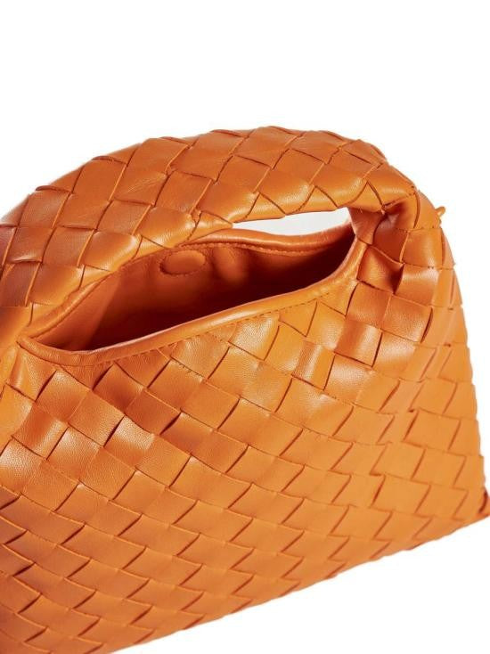 Bottega Veneta Mini Handbag In Woven Calf Leather With Polished Finish