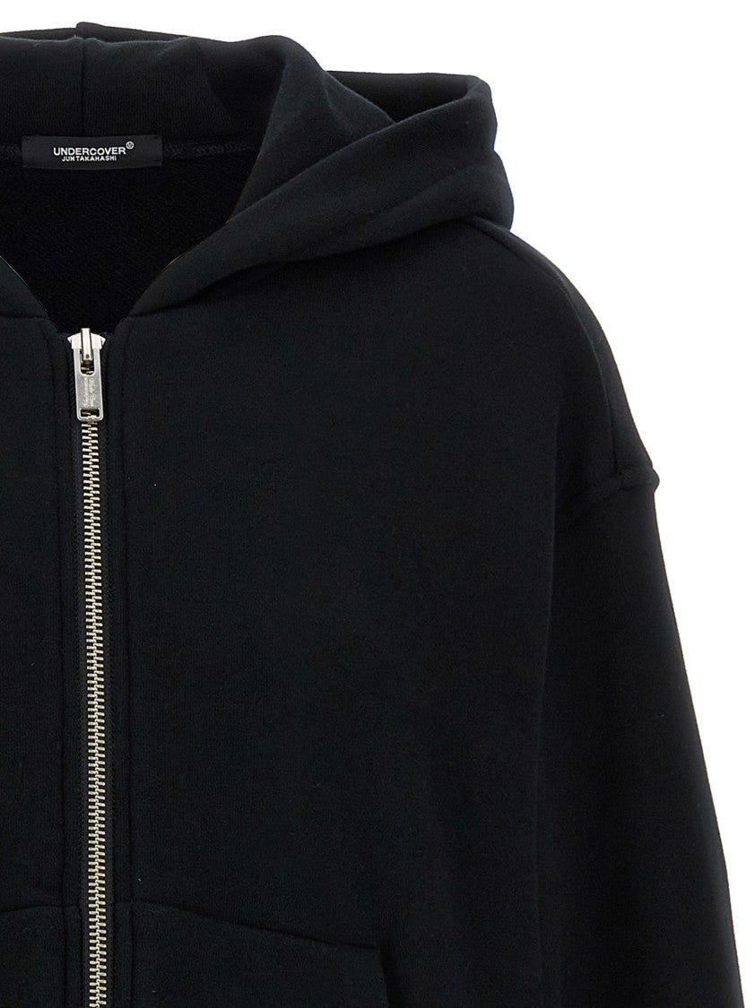 Undercover Two-Material Hoodie With Asymmetrical Wool Inserts