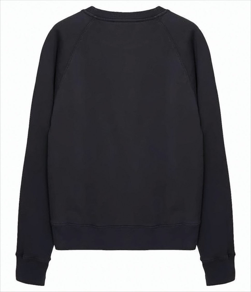 Maison Kitsuné Long-Sleeve Black T-Shirt With Classic Crew Neckline And Relaxed Fit