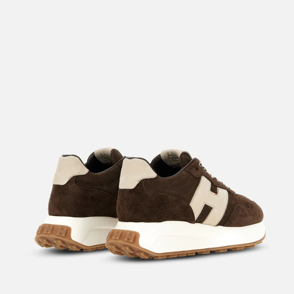 Hogan Rich Brown Suede Chunky Low-Top Sneakers