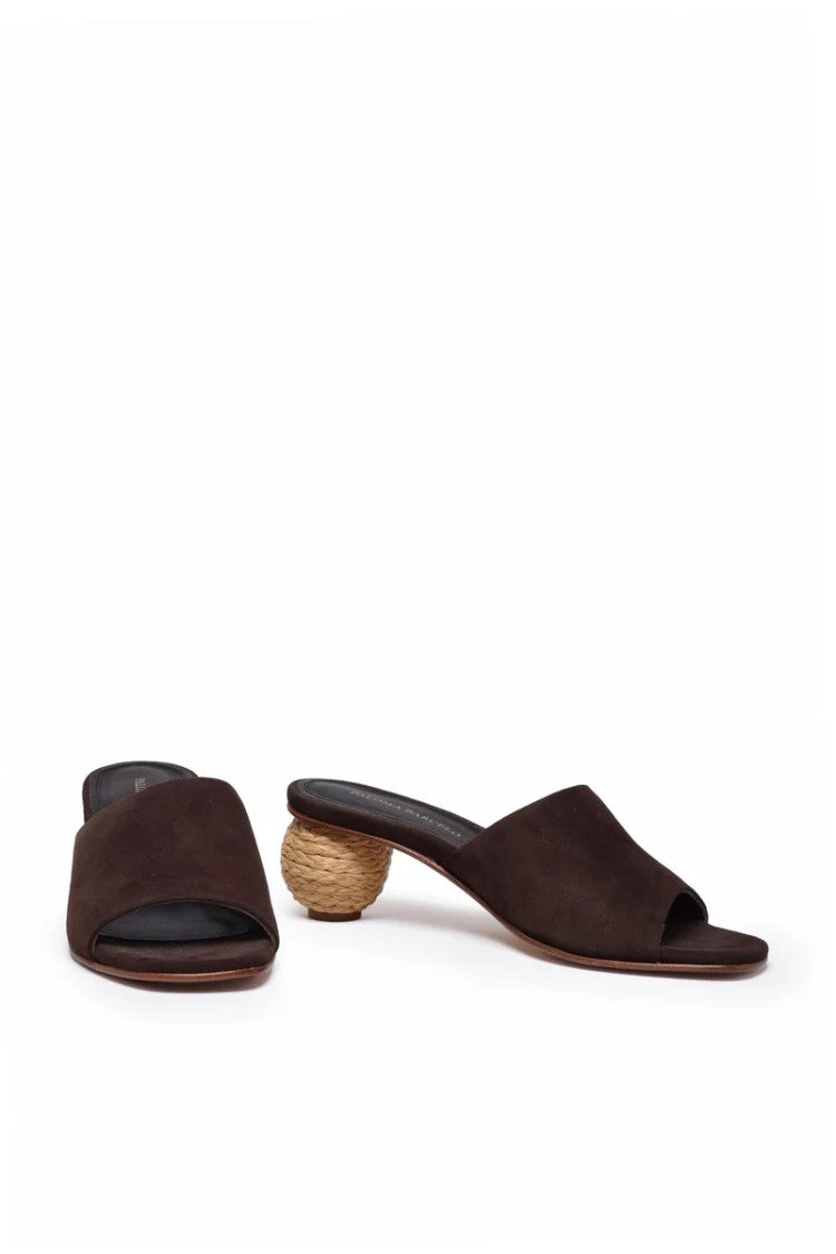 Paloma Barceló Raffia Mules Sandals - Brown