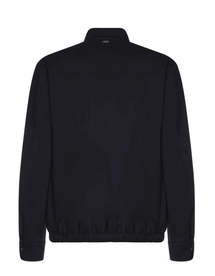 Herno Blue Stretch Twill Shirt Jacket