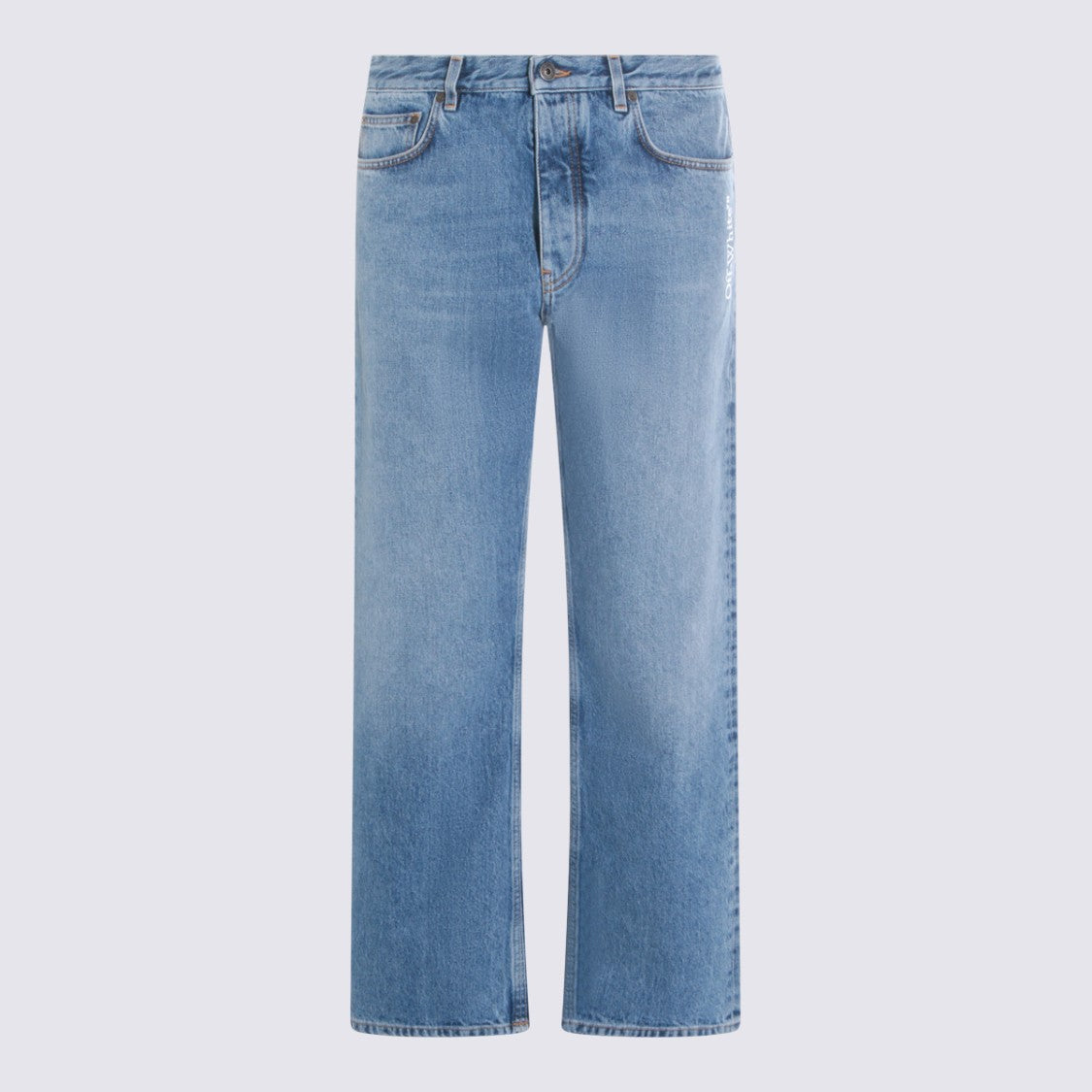 Off-White Medium Blue Cotton Jeans