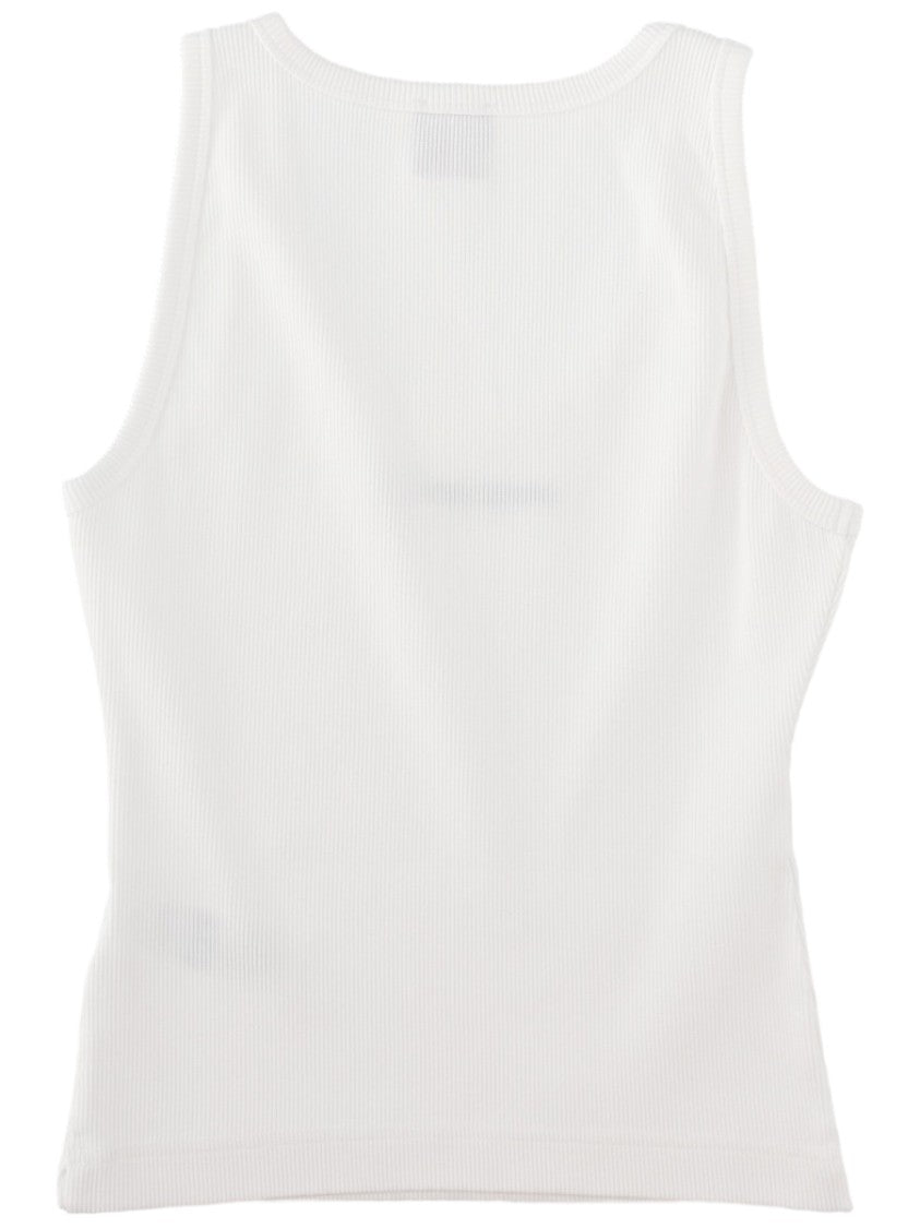 Casablanca Ribbed Centered Logo Organic Cotton Tank Top