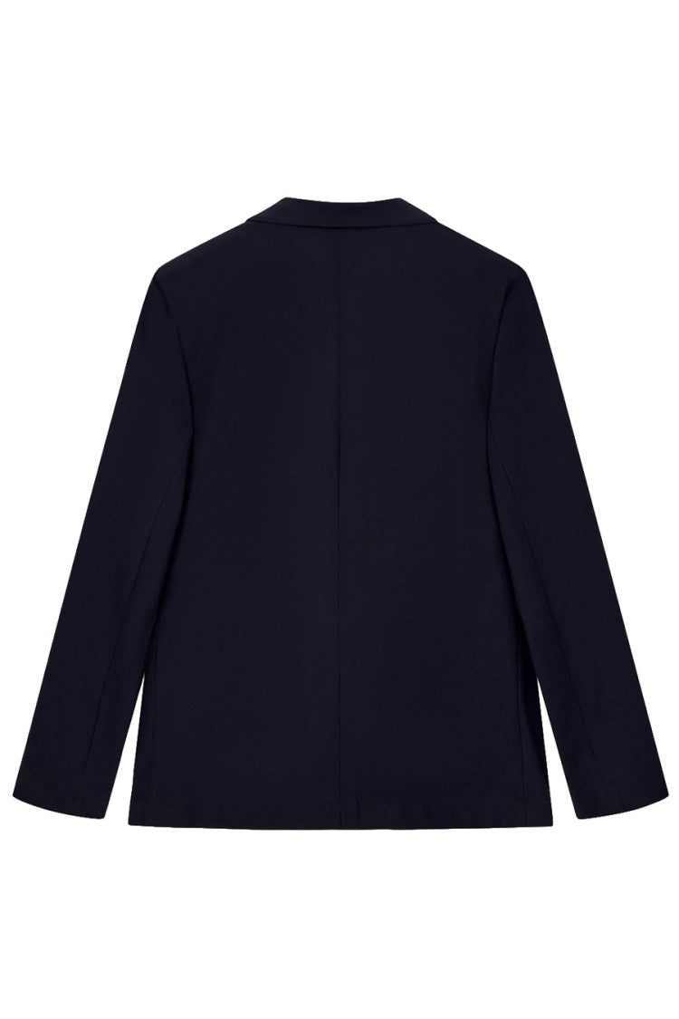 Emporio Armani Navy Two-Button Viscose-Blend Blazer