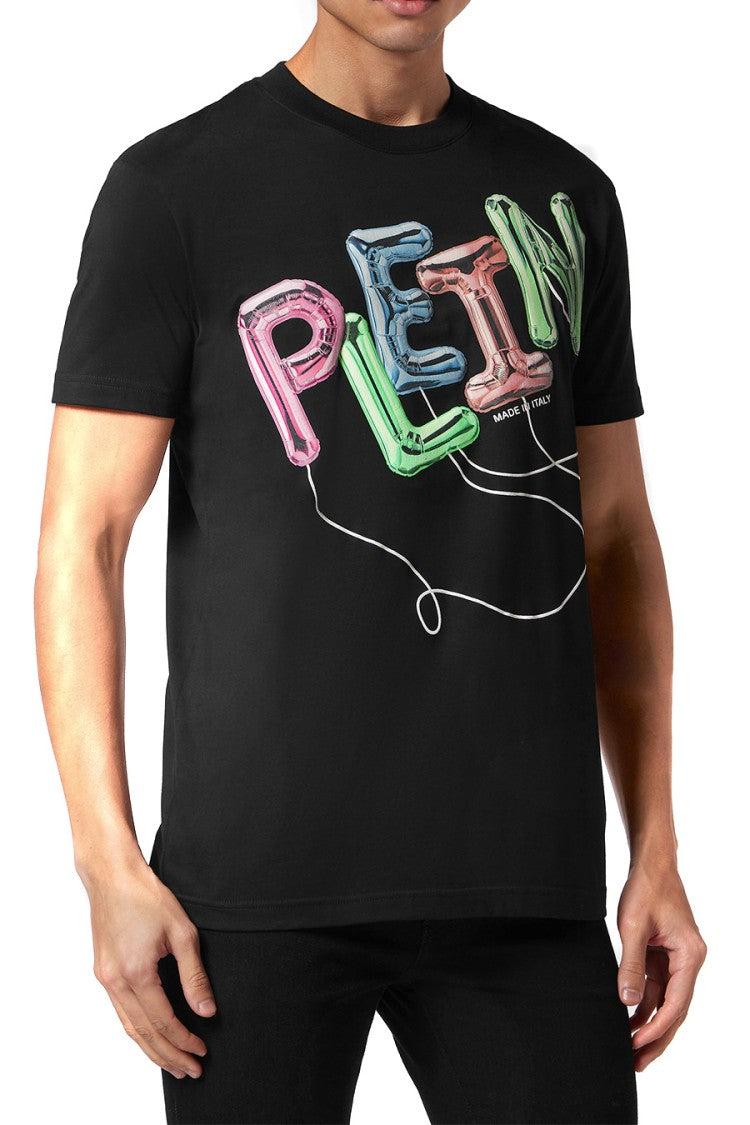 Philipp Plein Black Logo Print Cotton T-Shirt