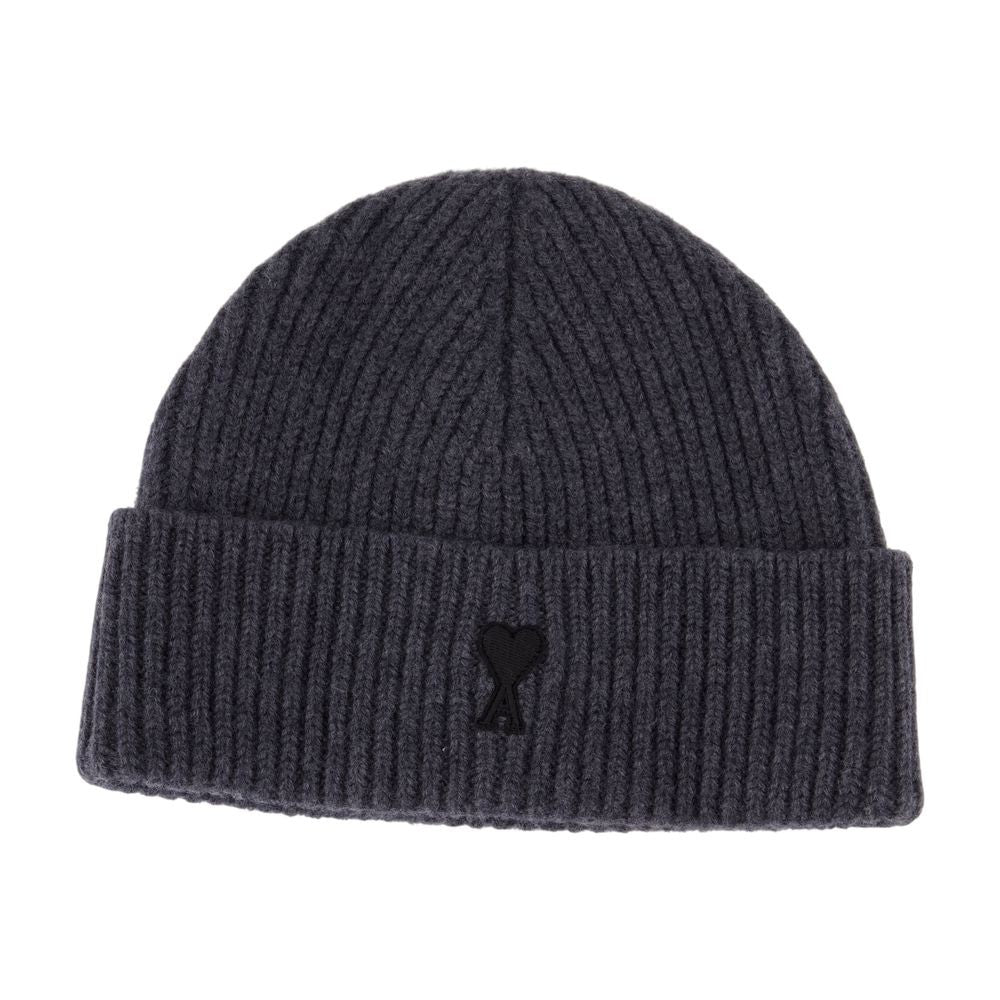 Ami Ribbed Knit Wool Beanie