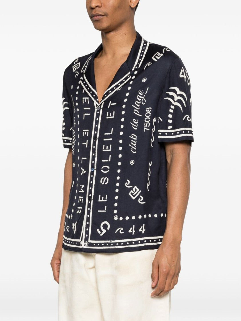 Balmain Silk And Nylon Point Collar Shirt
