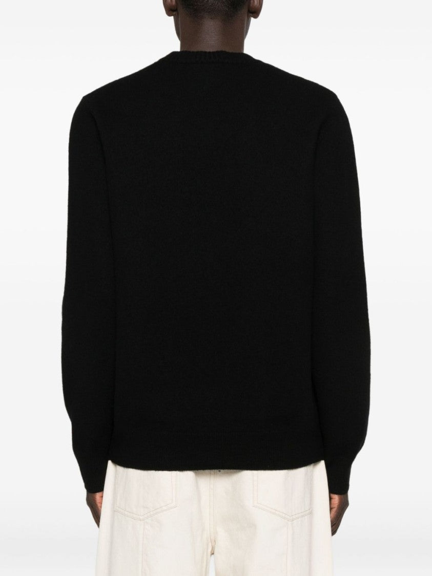 A.P.C. Crew Neck Black Sweater With Bold Lettering