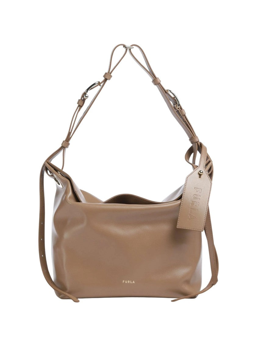 Furla Slouchy Shoulder Bag With Magnetic Clasp And Gold-Tone Fittings