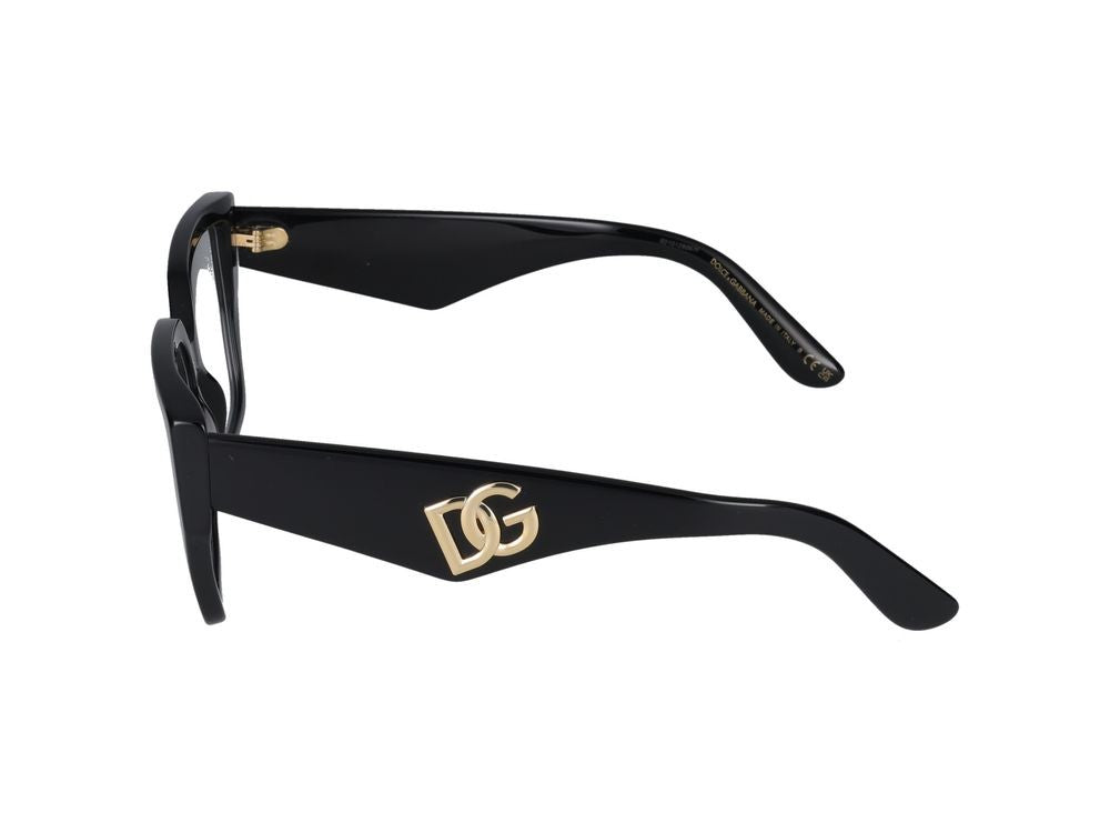 Dolce & Gabbana Black Oversized Square Acetate Eyeglasses