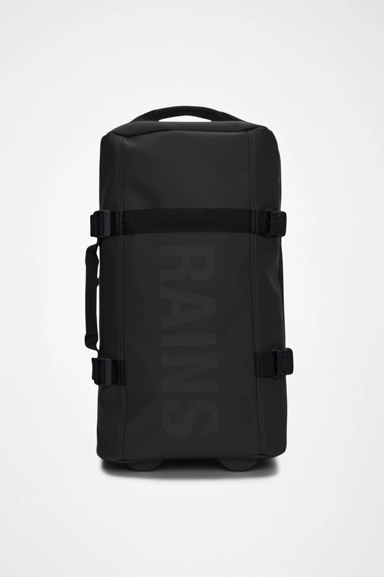 Rains Black Texel Cabin Bag Trolley Suitcase