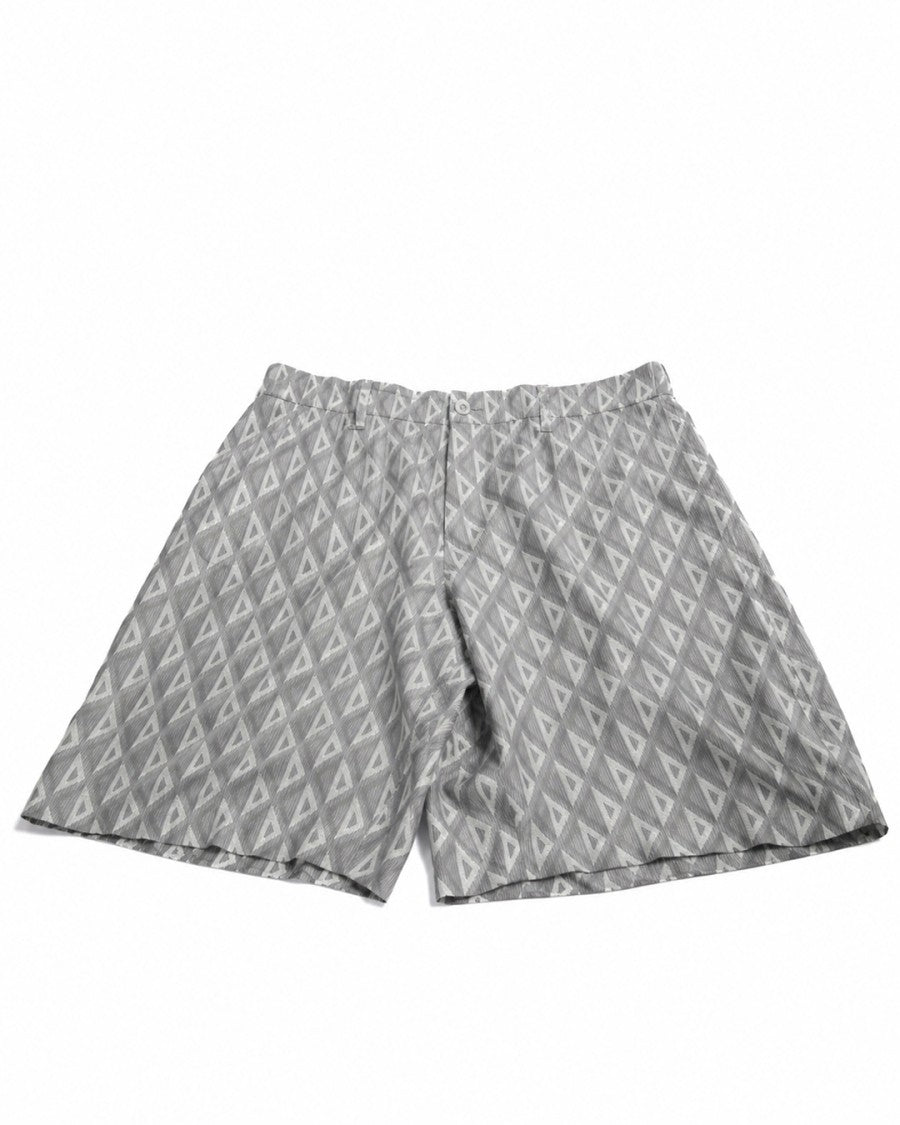 Dior Diamond Cotton-Silk Blend Bermuda Shorts - Grey