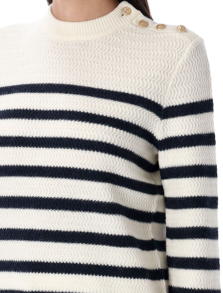 A.P.C. Wool Knit Sweater With Ribbed Trims