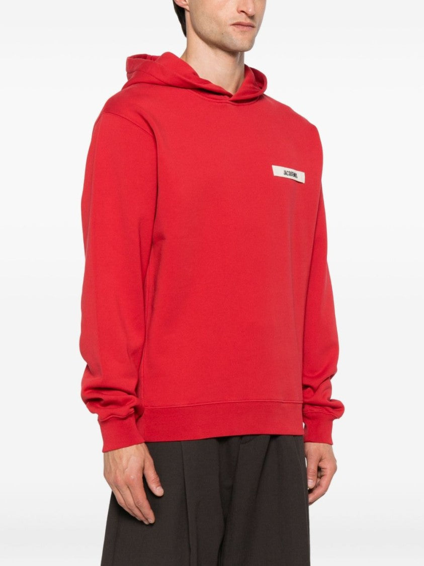 Jacquemus Red Hoodie With Modern Silhouette