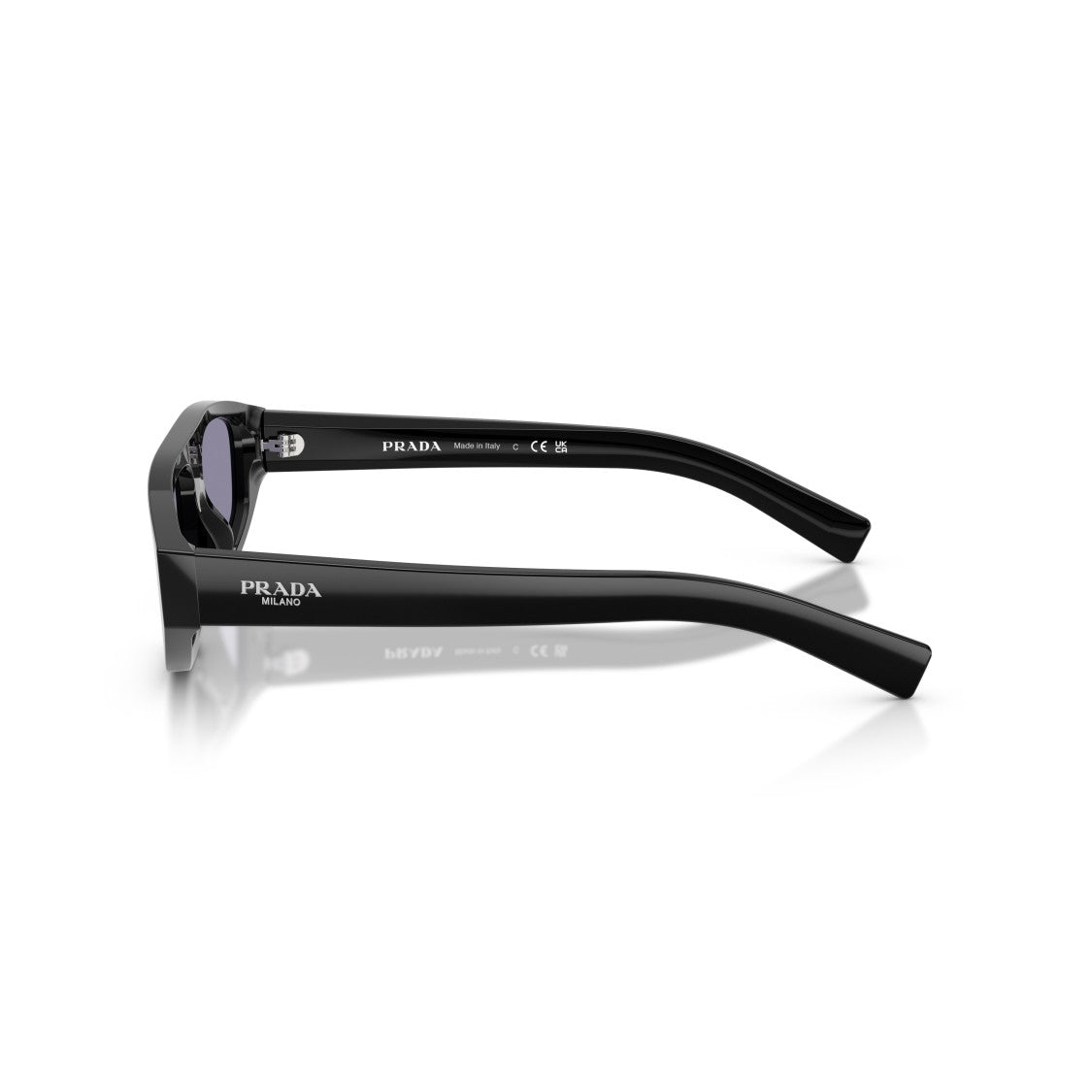 Prada 0Pr C02s Angular Black Acetate Sunglasses