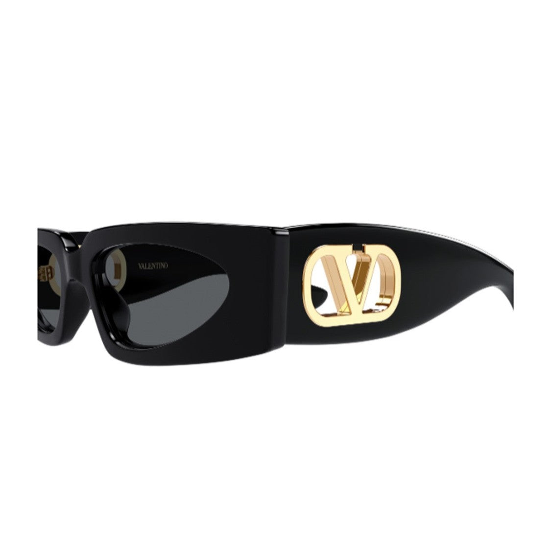 Valentino Black Linea V Logo Recycled Acetate Cat-Eye Sunglasses