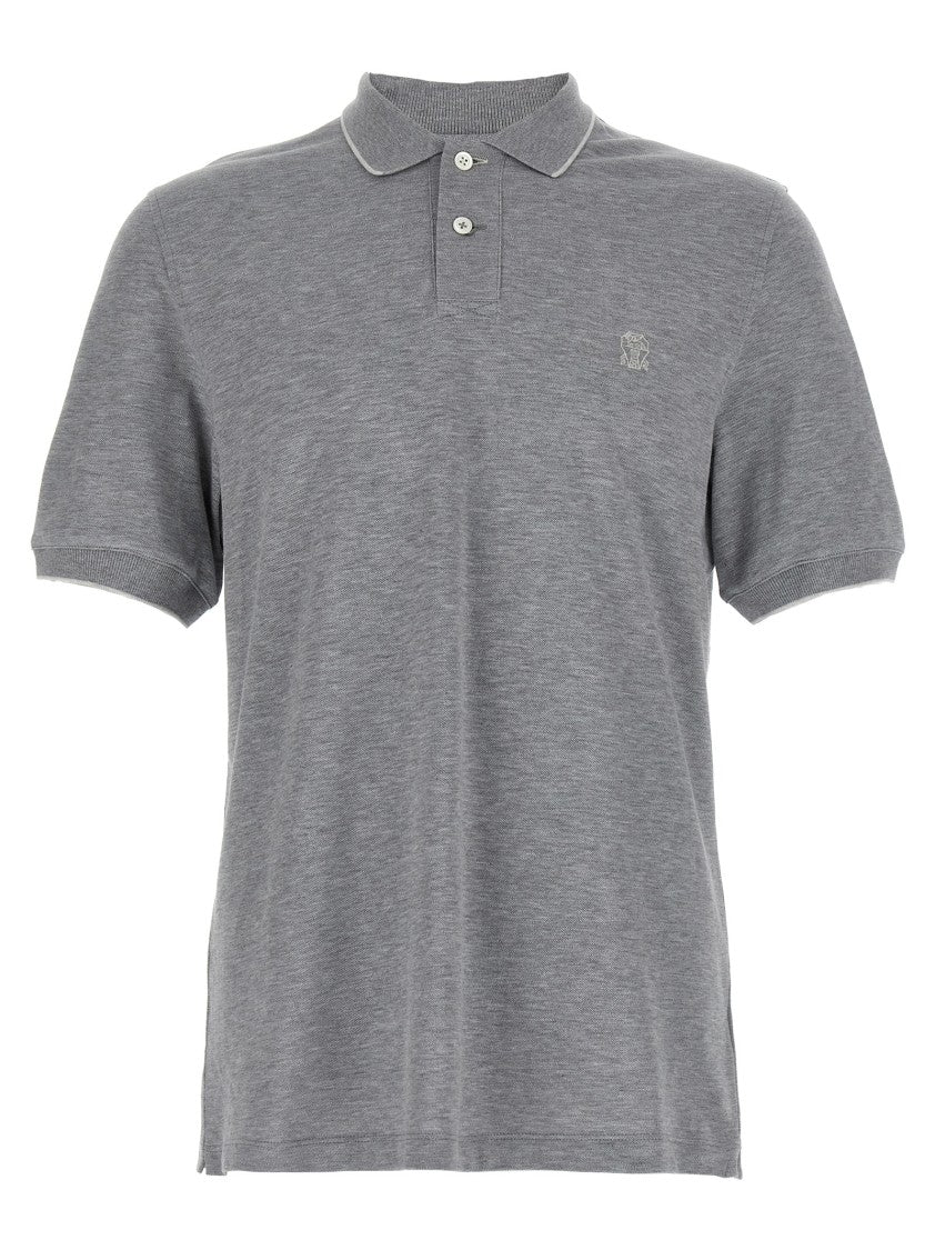 Brunello Cucinelli Logo Piqué Polo Shirt