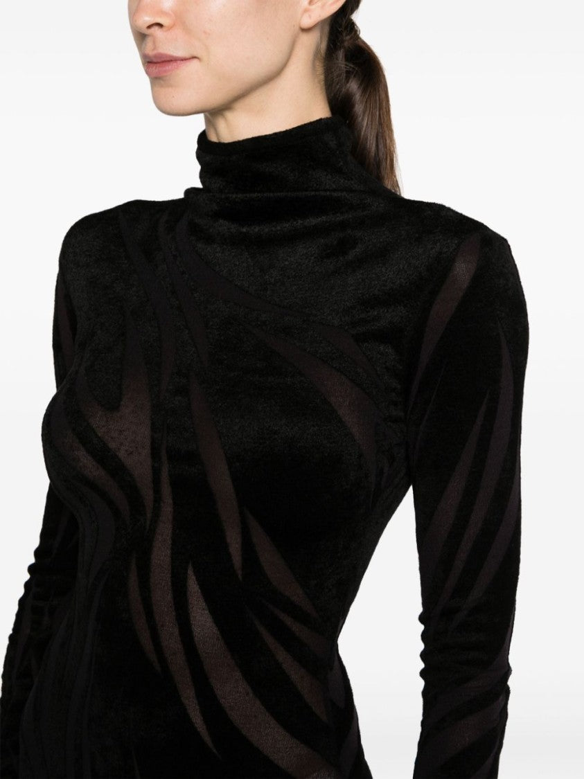 Mugler Black Chenille Dress