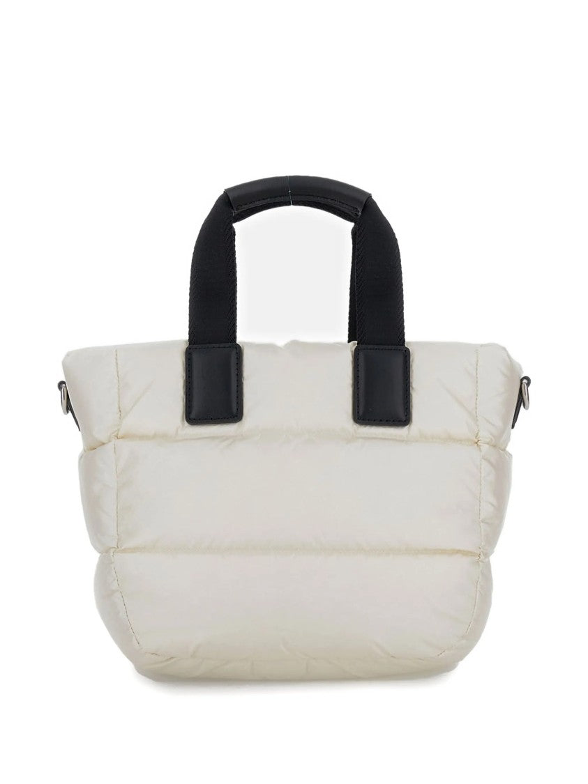 Moncler White Mini Caradoc Quilted Tote Bag