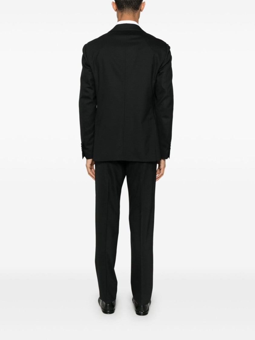 Lardini Tailored Wool Suit With Concealed Fastening
