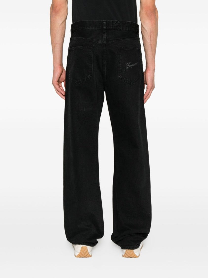 Jacquemus Wide-Leg Black Jeans With Modern Relaxed Fit
