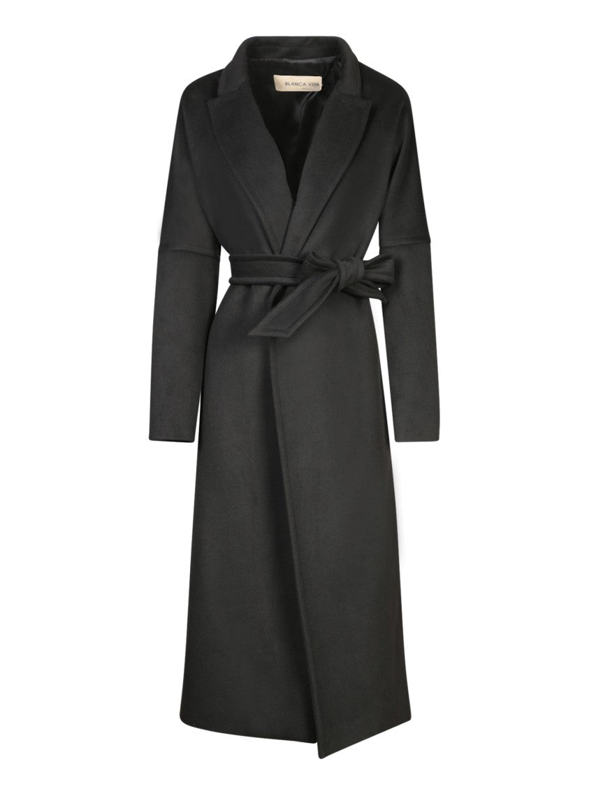 Blanca Vita Black Long Wool Coat
