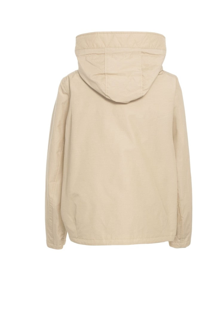 Woolrich Beige High-Collar Casual Jacket With Convertible Hood