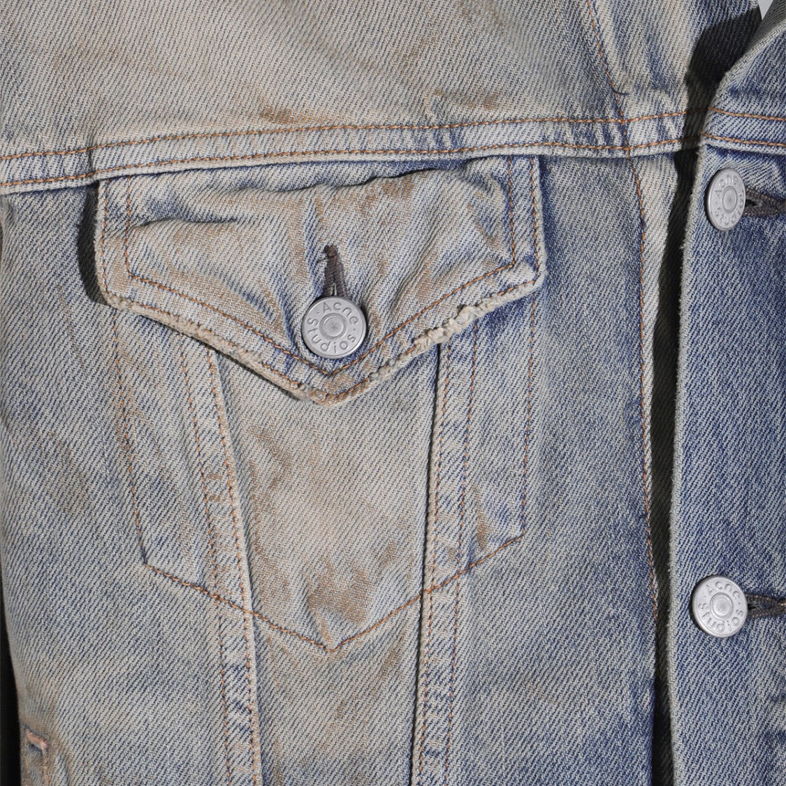 Acne Studios Faded Denim Jacket With Hood