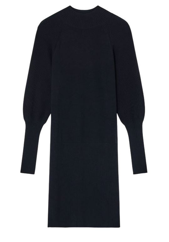 Armani Exchange Fitted Mini Dress With Subtle Puff Sleeves